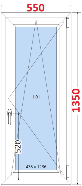 Okna OS - ka 55cm SMART Plastov okno 55x135, Otevrav a sklopn