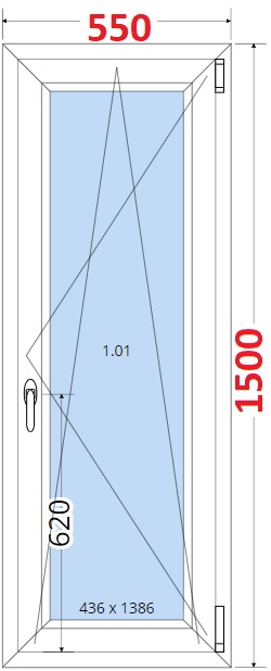 Okna OS - ka 55cm SMART Plastov okno 55x150, Otevrav a sklopn