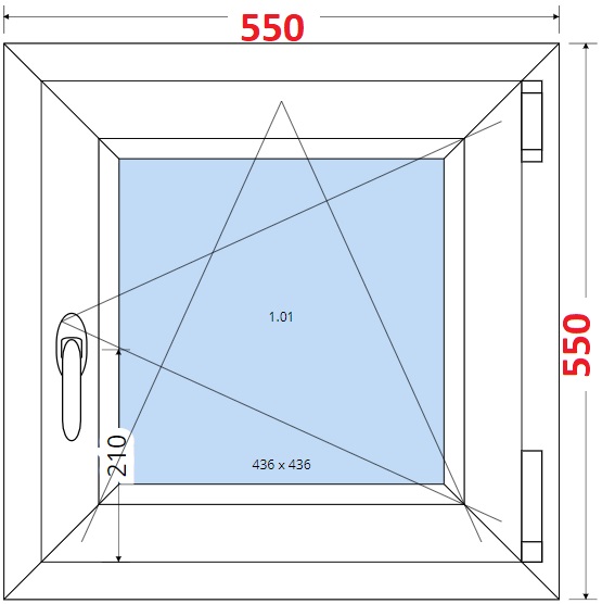 Jednokdl Okna SMART - Na mru SMART Plastov okno 55x55, Otevrav a sklopn