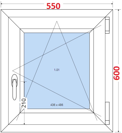 SMART Plastov okno 55x60, Otevrav a sklopn
