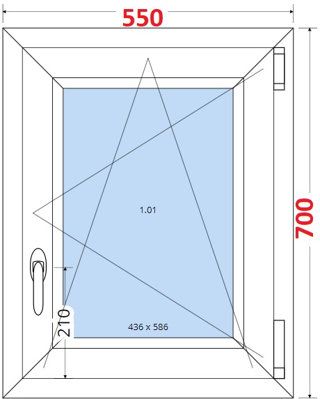 Jednokdl Okna SMART - Na mru SMART Plastov okno 55x70, Otevrav a sklopn