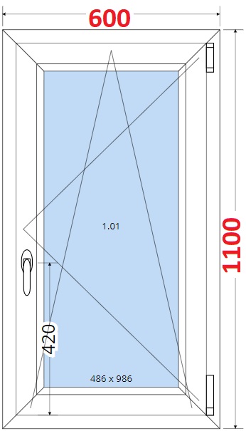Okna OS - ka 60cm SMART Plastov okno 60x110, Otevrav a sklopn