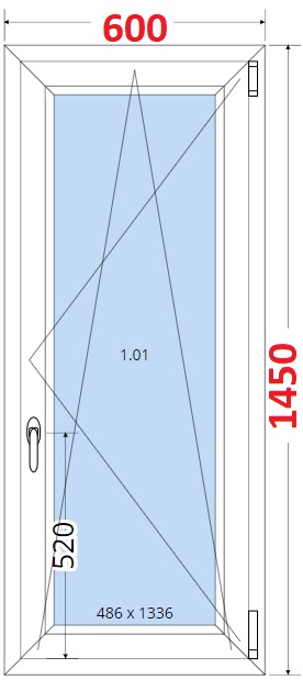 Okna OS - ka 60cm SMART Plastov okno 60x145, Otevrav a sklopn