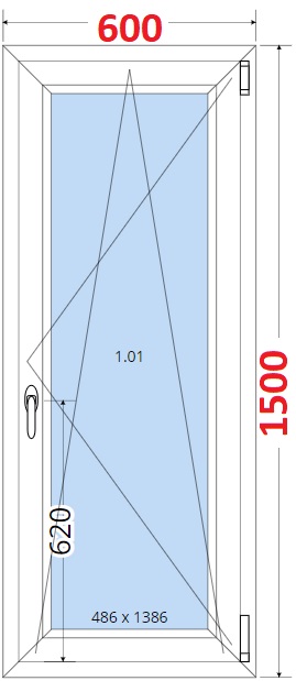 Okna OS - ka 60cm SMART Plastov okno 60x150, Otevrav a sklopn