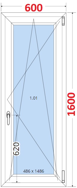 Okna OS - ka 60cm SMART Plastov okno 60x160, Otevrav a sklopn