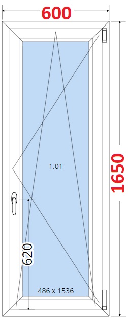 Okna OS - ka 60cm SMART Plastov okno 60x165, Otevrav a sklopn