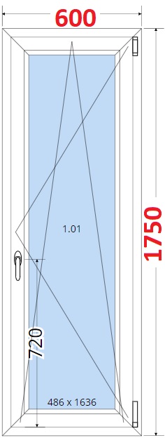 Okna OS - ka 60cm SMART Plastov okno 60x175, Otevrav a sklopn