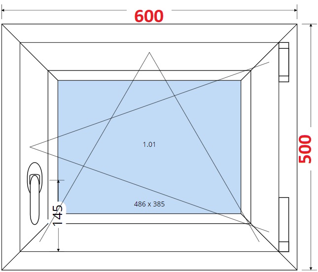 Jednokdl Okna SMART - Na mru SMART Plastov okno 60x50, Otevrav a sklopn