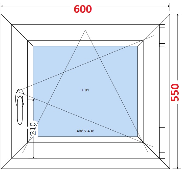 Okna OS - ka 60cm SMART Plastov okno 60x55, Otevrav a sklopn