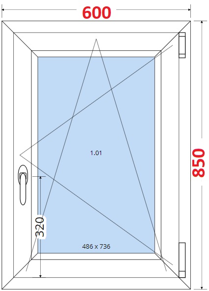 SMART Plastov okno 60x85, Otevrav a sklopn