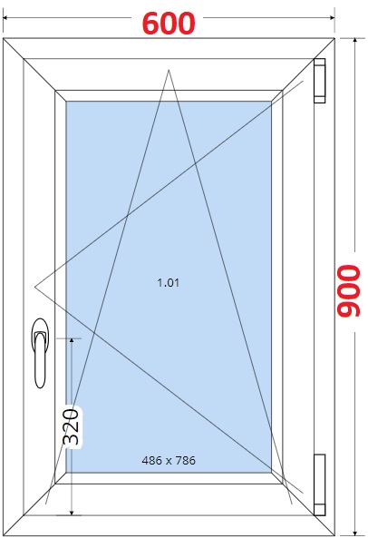 SMART Plastov okno 60x90, Otevrav a sklopn