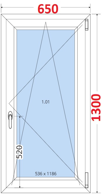 Okna OS - ka 65cm SMART Plastov okno 65x130, Otevrav a sklopn