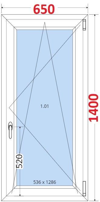 Okna OS - ka 65cm SMART Plastov okno 65x140, Otevrav a sklopn