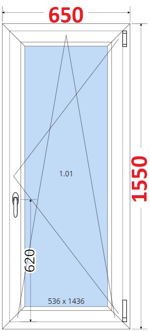Okna OS - ka 65cm SMART Plastov okno 65x155, Otevrav a sklopn