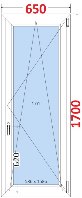 Okna OS - ka 65cm SMART Plastov okno 65x170, Otevrav a sklopn