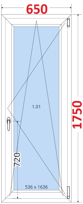 Okna OS - ka 65cm SMART Plastov okno 65x175, Otevrav a sklopn
