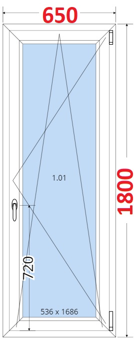 Okna OS - ka 65cm SMART Plastov okno 65x180, Otevrav a sklopn