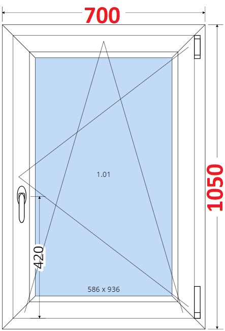 Okna OS - ka 70cm SMART Plastov okno 70x105, Otevrav a sklopn
