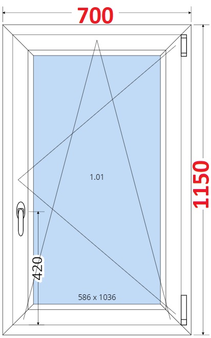 Okna OS - ka 70cm SMART Plastov okno 70x115, Otevrav a sklopn