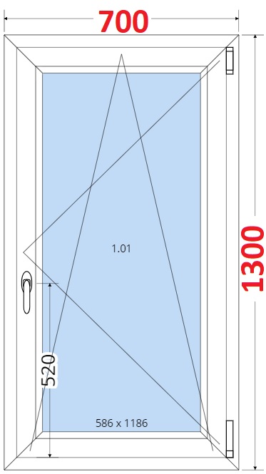Okna OS - ka 70cm SMART Plastov okno 70x130, Otevrav a sklopn
