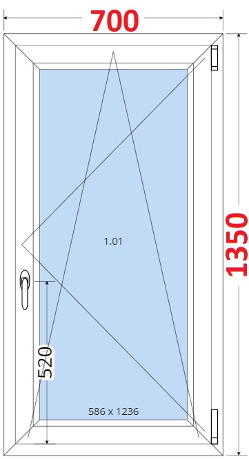 Okna OS - ka 70cm SMART Plastov okno 70x135, Otevrav a sklopn
