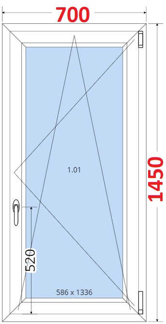 Okna OS - ka 70cm SMART Plastov okno 70x145, Otevrav a sklopn