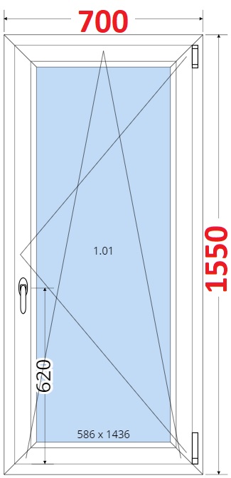 Okna OS - ka 70cm SMART Plastov okno 70x155, Otevrav a sklopn