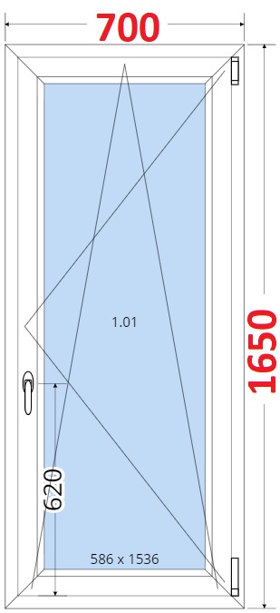 Okna OS - ka 70cm SMART Plastov okno 70x165, Otevrav a sklopn