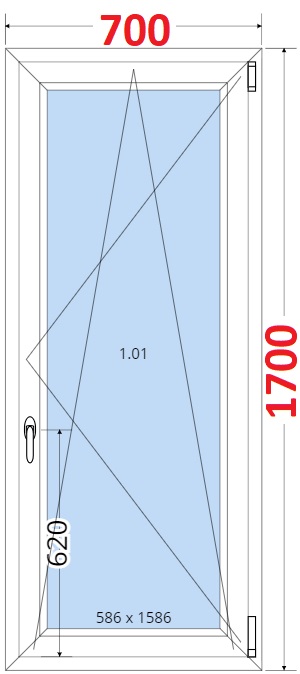 Okna OS - ka 70cm SMART Plastov okno 70x170, Otevrav a sklopn