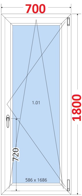 Okna OS - ka 70cm SMART Plastov okno 70x180, Otevrav a sklopn