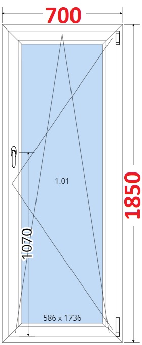 Okna OS - ka 70cm SMART Plastov okno 70x185, Otevrav a sklopn
