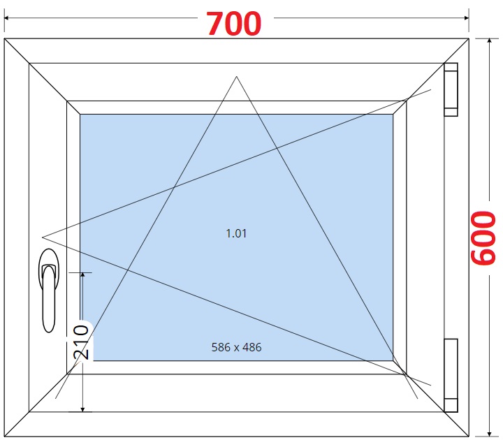 SMART Plastov okno 70x60, Otevrav a sklopn