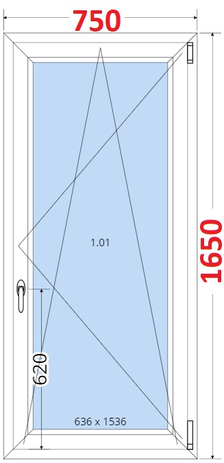 Okna OS - ka 75cm SMART Plastov okno 75x165, Otevrav a sklopn