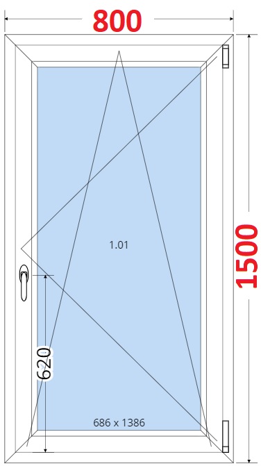 Okna OS - ka 80cm SMART Plastov okno 80x150, Otevrav a sklopn
