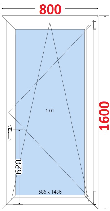 Okna OS - ka 80cm SMART Plastov okno 80x160, Otevrav a sklopn