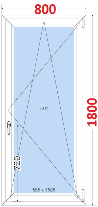 Okna OS - ka 80cm SMART Plastov okno 80x180, Otevrav a sklopn