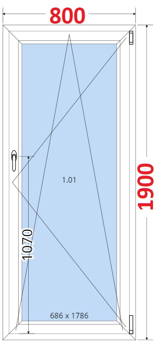 Okna OS - ka 80cm SMART Plastov okno 80x190, Otevrav a sklopn