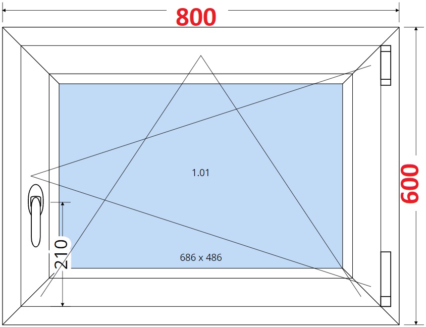 Okna OS - ka 80cm SMART Plastov okno 80x60, Otevrav a sklopn