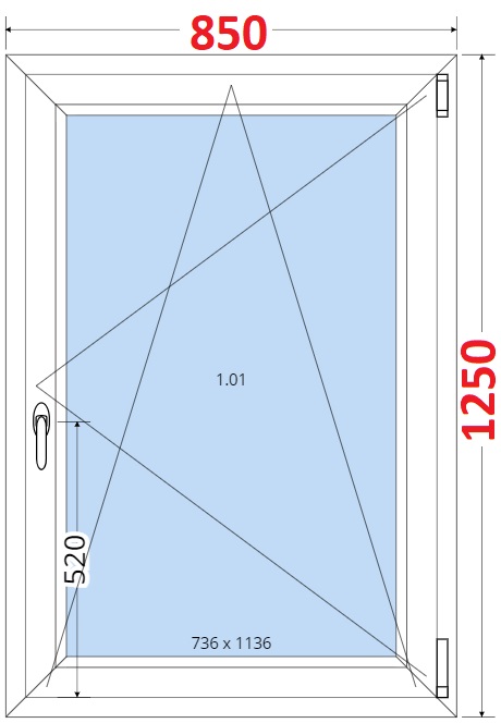 Okna OS - ka 85cm SMART Plastov okno 85x125, Otevrav a sklopn