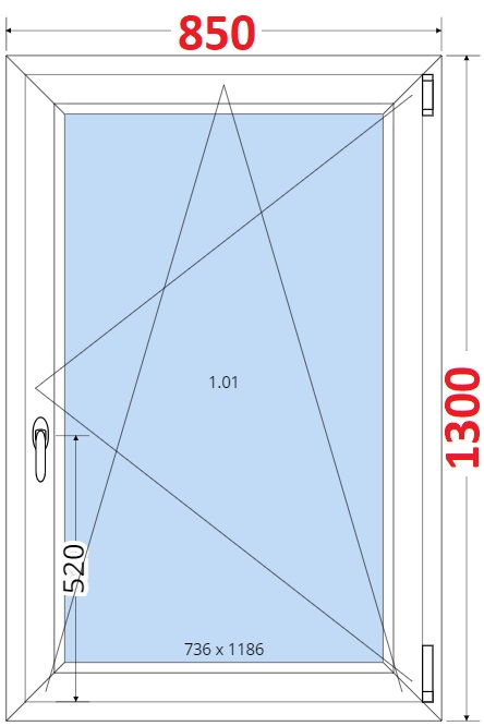 Okna OS - ka 85cm SMART Plastov okno 85x130, Otevrav a sklopn