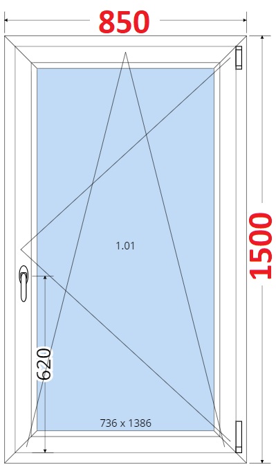 Okna OS - ka 85cm SMART Plastov okno 85x150, Otevrav a sklopn