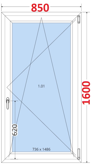 Okna OS - ka 85cm SMART Plastov okno 85x160, Otevrav a sklopn