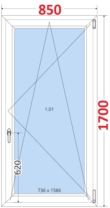 Okna OS - ka 85cm SMART Plastov okno 85x170, Otevrav a sklopn