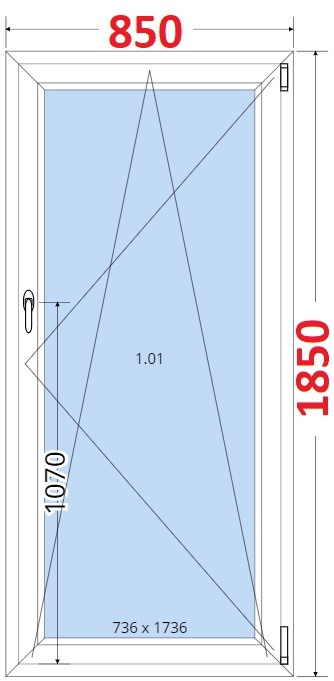 Okna OS - ka 85cm SMART Plastov okno 85x185, Otevrav a sklopn