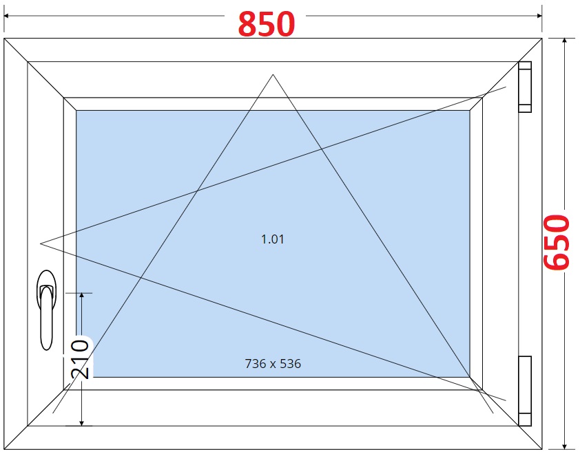 Okna OS - ka 85cm SMART Plastov okno 85x65, Otevrav a sklopn