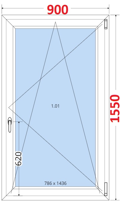 Okna OS - ka 90cm SMART Plastov okno 90x155, Otevrav a sklopn