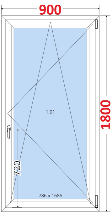 Okna OS - ka 90cm SMART Plastov okno 90x180, Otevrav a sklopn
