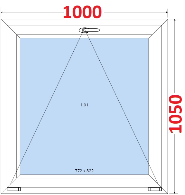 Okna S - ka 100cm SMART Plastov okno 100x105, Sklopn