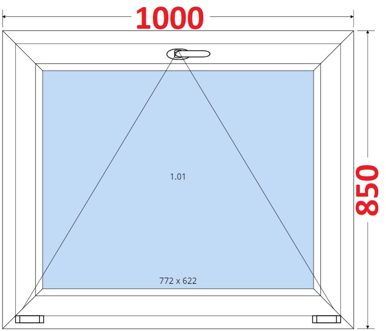 Okna S - ka 100cm SMART Plastov okno 100x85, Sklopn