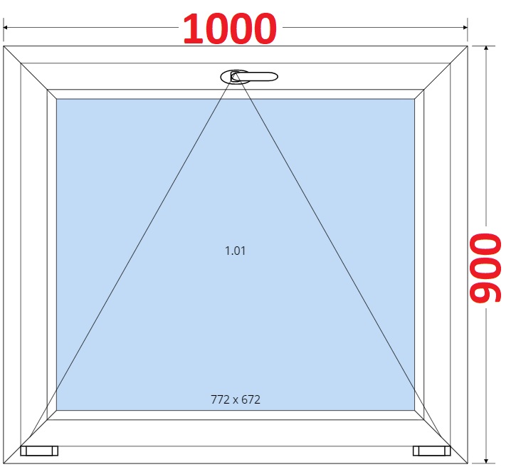 Okna S - ka 100cm SMART Plastov okno 100x90, Sklopn